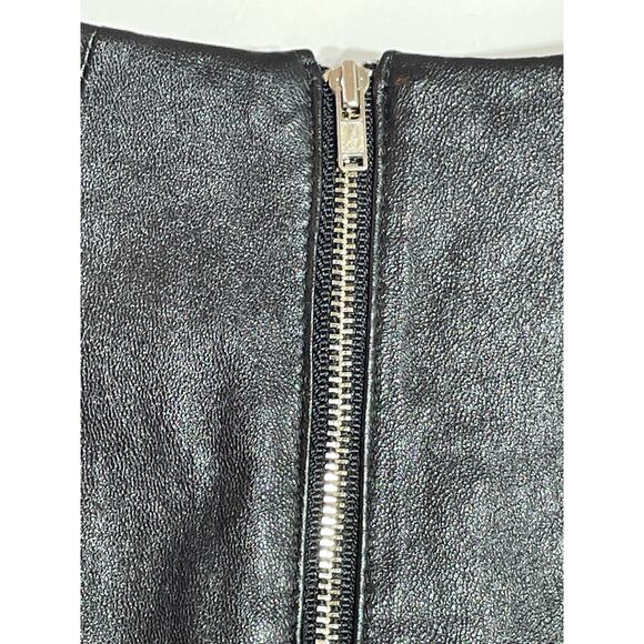 Milly Blouse Womens Size 8 Black Lambs Leather Dressy Holidays Office Siren - Picture 6 of 9